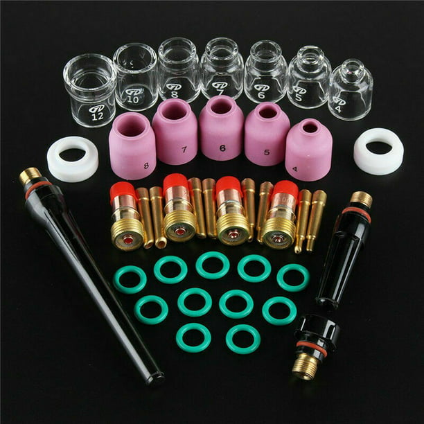 Tig Welding Torch kit Nozzle Cup Gas Lens For TIG WP-17/18/26 Glass Cup